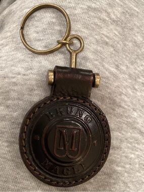 VTG Bruno Magli Brown Leather Key Fob very rare. Circa 1960s